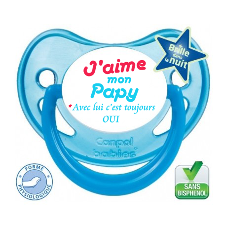 Tétine bébé j'aime mon papy avec lui c'est toujours oui