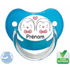 Tétine bébé avec deux pingouins amoureux