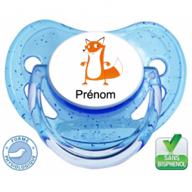 Sucette bébé renard et prénom