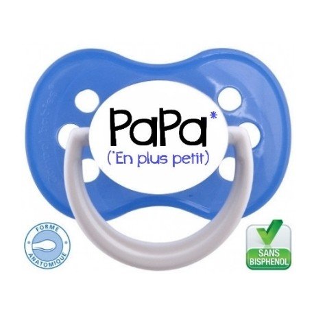 Tétine personnalisée, papa mais en plus petit