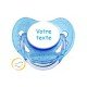Tétine personnalisée paillette bleu