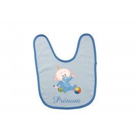 Bavoir personnalisé bébé garçon et prénom