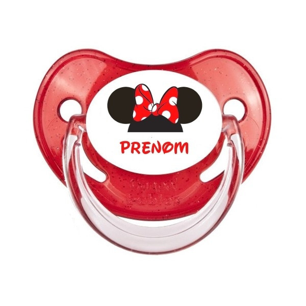 Tétine personnalisée souris flot rouge