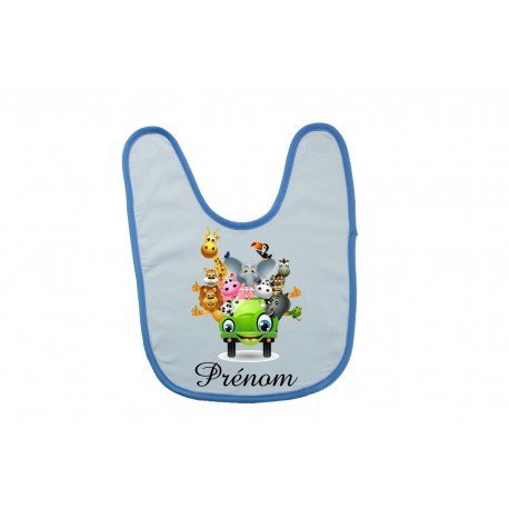 Bavoir bébé personnalisé jungle et prénom
