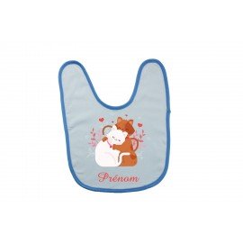Bavoir personnalisé chatons amoureux et prénom