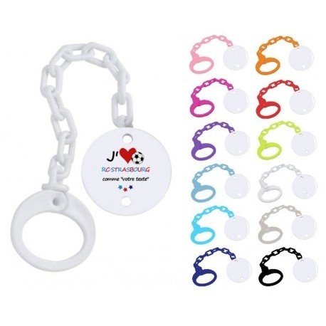 Attache tétine j'aime RC Strasbourg comme