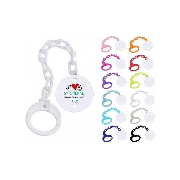 Attache tétine j'aime Saint Etienne comme