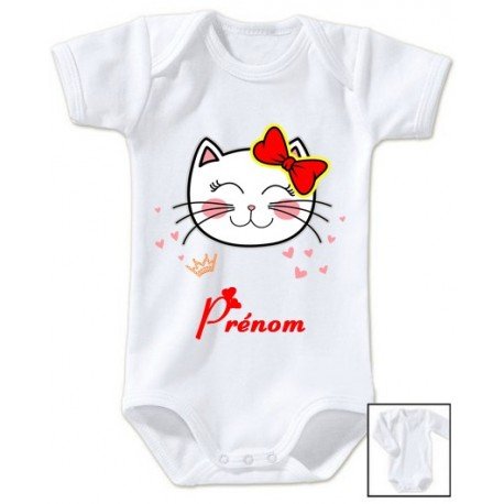 Body personnalisé chat mignon et prénom