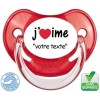 Tétine personnalisée-Sucette bébé j'aime plus votre texte