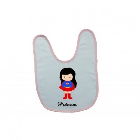 Bavoir personnalisé mini supergirl et prénom