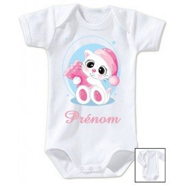 Body personnalisé chat trop mignon et prénom 