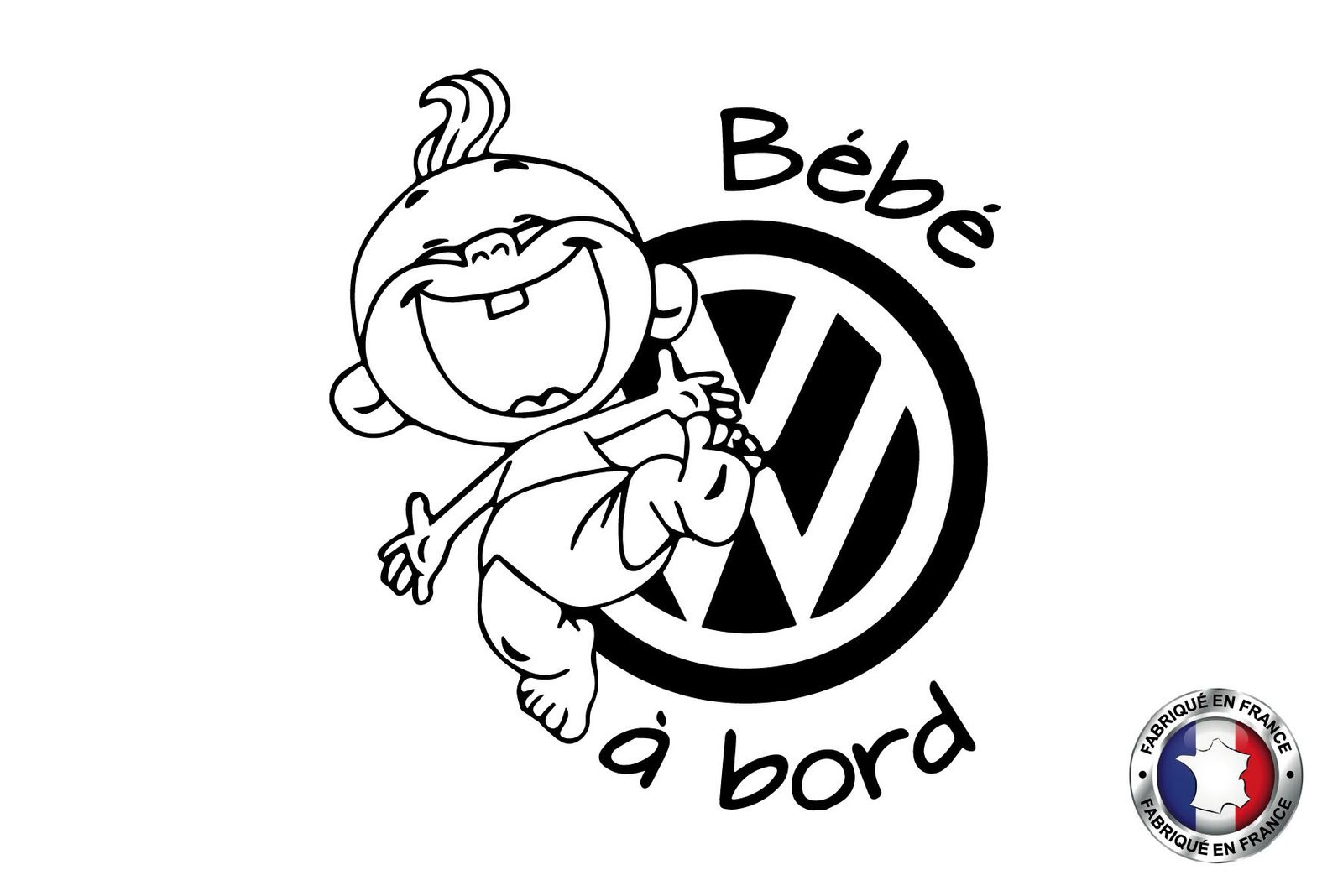 Stickers Bebe A Bord Volkswagen Pour Voiture Autocollant Tuning