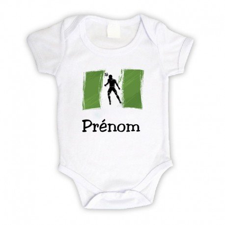 Body bébé personnalisé avec le drapeau du Nigeria et le prénom