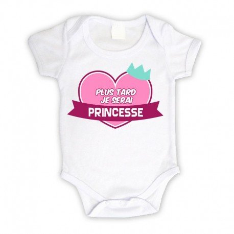 Body bébé personnalisé plus tard je serai princesse