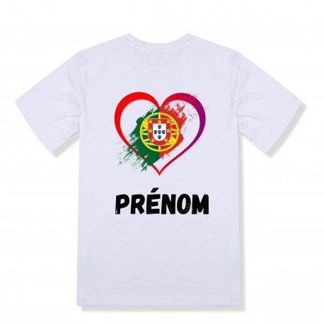 T-shirt enfant personnalisé drapeau Portugal et prénom