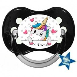 Sucette personnalisée licorne amoureuse