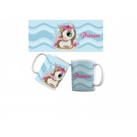 Mug tasse personnalisé avec une licorne et prénom
