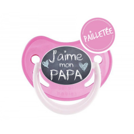 Tétine bébé j'aime mon papa version ardoise