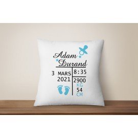 Coussin naissance personnalisé avec une tutu