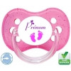 Tétine bébé avec des pieds et prénom modèle fille