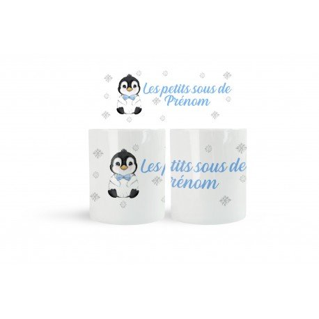 Tirelire personnalisée avec un pingouin
