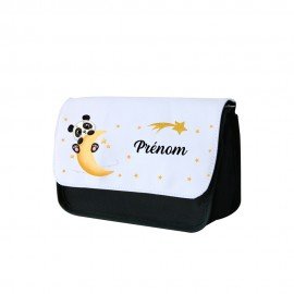 Trousse a crayon personnalisée panda sur la lune