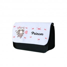 Trousse a crayon personnalisée raton sur un vélo