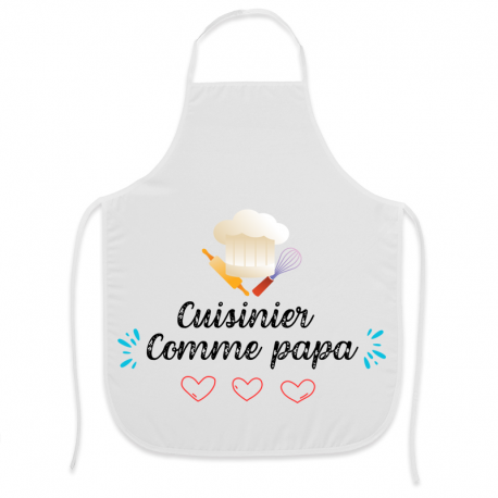 Tablier pour enfant personnalisé cuisinier comme papa