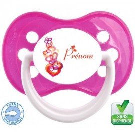 Sucette bébé un logo coeur et le prénom