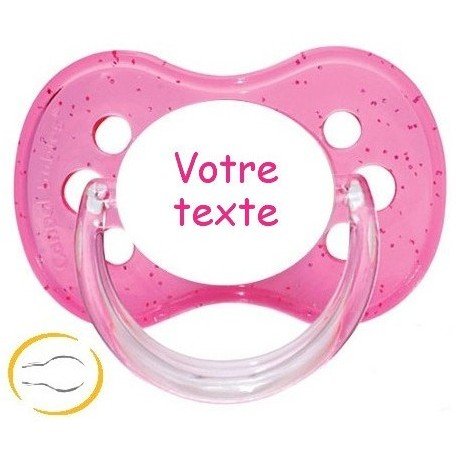 Tétine anatomique paillette rose