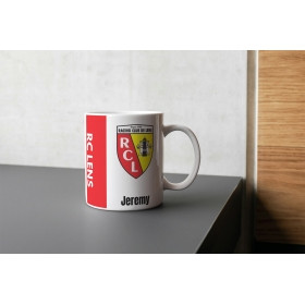 Mug tasse personnalisé foot RC Lens et prénom