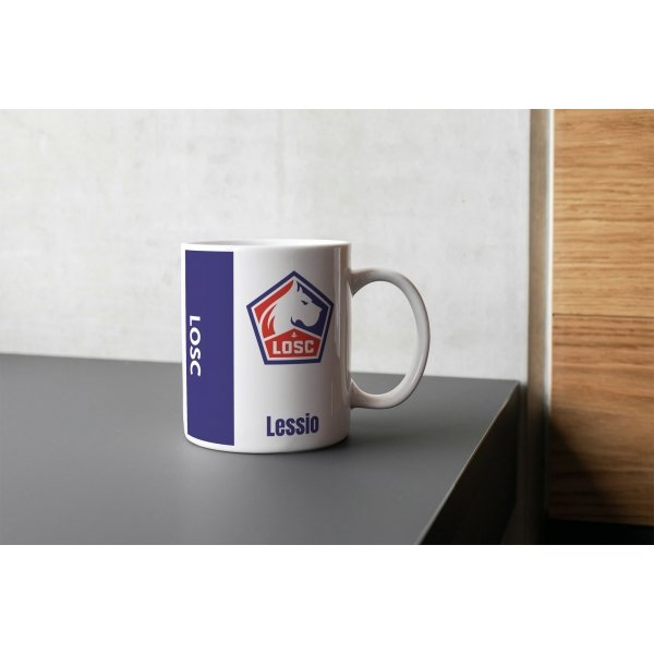 Mug tasse personnalisé foot Lille et prénom
