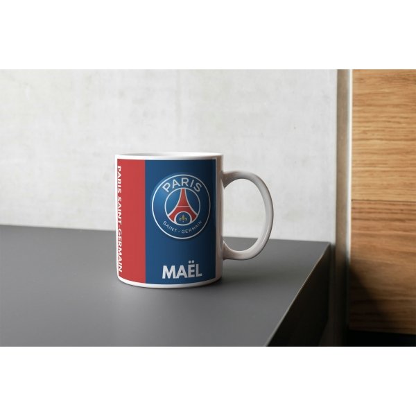 Mug tasse personnalisé Paris SG avec prénom