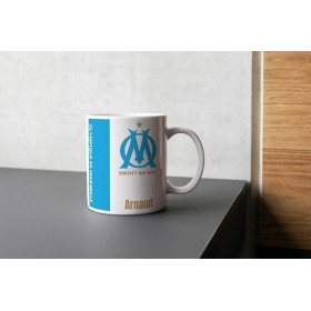 Mug tasse personnalisé foot OM et prénom