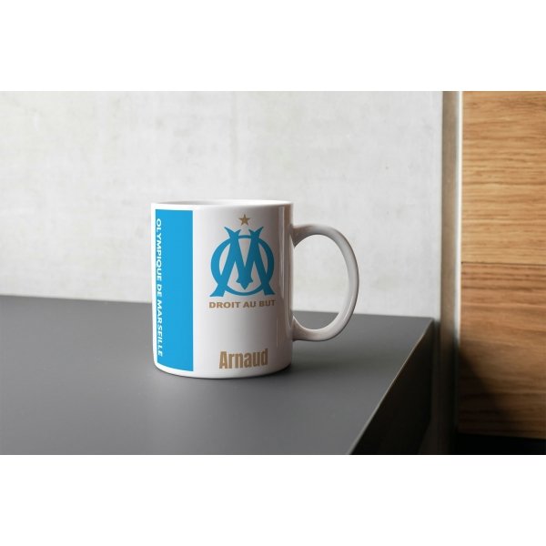Mug tasse personnalisé foot OM et prénom