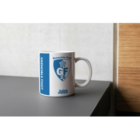 Mug tasse personnalisé foot Grenoble et prénom