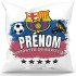 Coussin personnalisé Foot Barcelone avec prénom