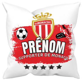 Coussin personnalisé Foot Monaco avec prénom