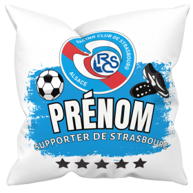 Coussin personnalisé Foot Strasbourg avec prénom