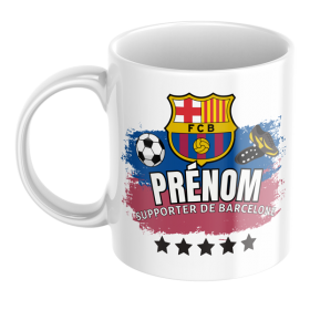Mug tasse personnalisé foot Barcelone et prénom