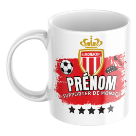 Mug tasse personnalisé foot Monaco et prénom