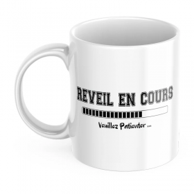 Mug tasse personnalisé réveil en cours