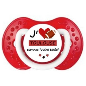 Tétine personnalisée Rugby j'aime Toulouse comme..