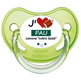Tétine personnalisée Rugby j'aime Pau comme..