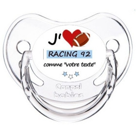 Tétine personnalisée Rugby j'aime le Racing 92 comme..