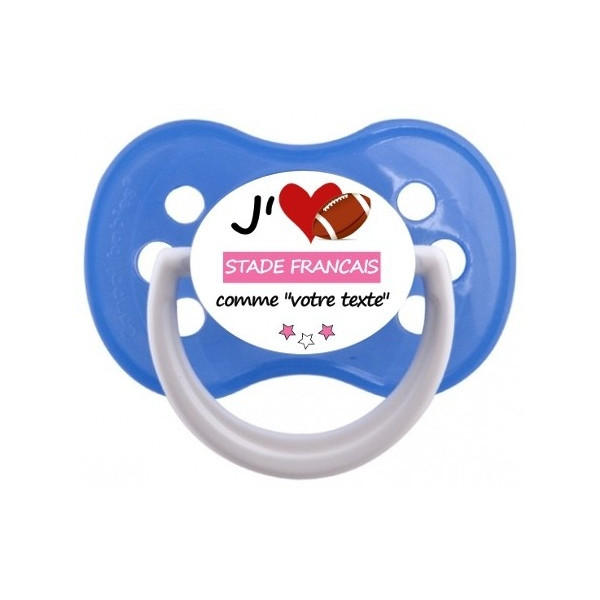 Tétine personnalisée Rugby j'aime le Stade Français comme..