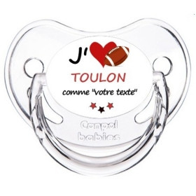 Tétine personnalisée Rugby j'aime Toulon comme..