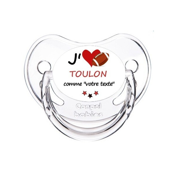Tétine personnalisée Rugby j'aime Toulon comme..