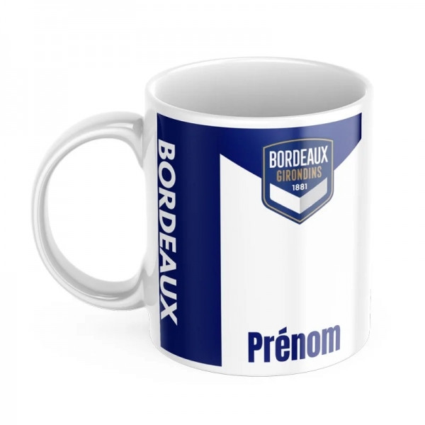 Mug tasse personnalisé foot Bordeaux et prénom