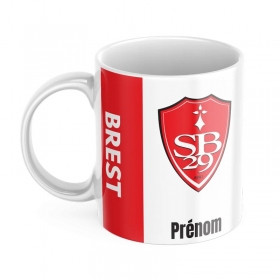 Mug tasse personnalisé foot Brest et prénom